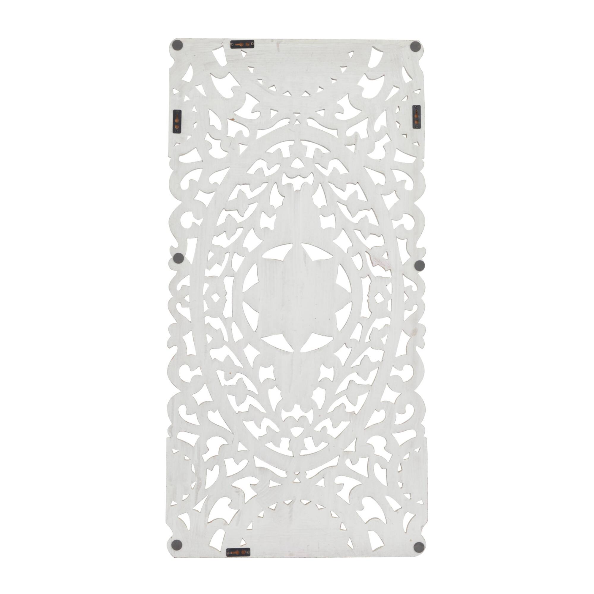 White Wood Traditional Wall Decor, 48" x 24"